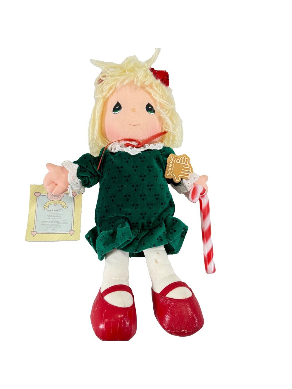 1987 Precious Moments Merry Christmas 12” Plush Doll Applause #16027 Vintage